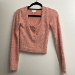 superdown pink fluffy sweater